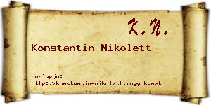 Konstantin Nikolett névjegykártya